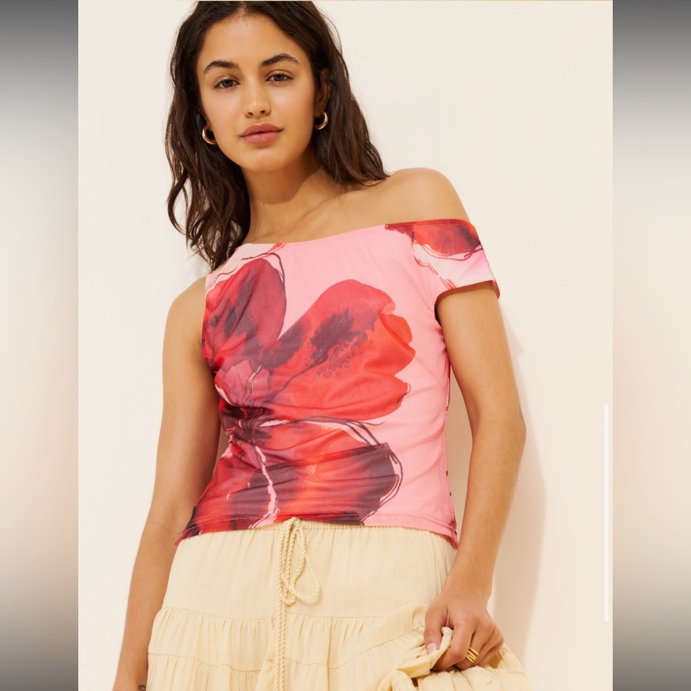 New Hutch Off-the-Shoulder Floral Top